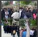 تجمع دانش آموزان گرگانی مقابل ساختمان آموزش و پرورش شهرستان